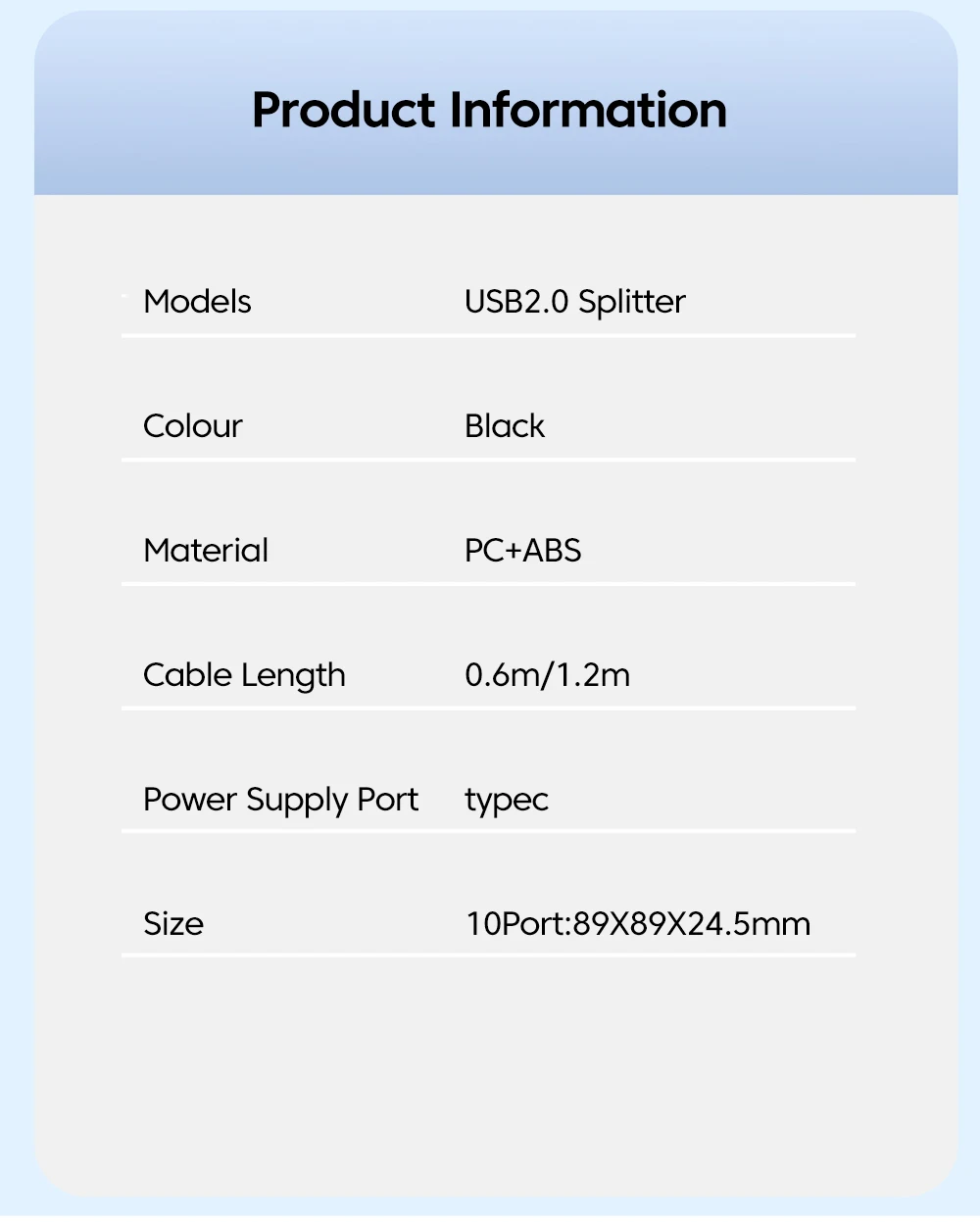 Adaptateur multi-répartiteur Hub USB 2.0, 10 Ports, 5Gbps, haute vitesse, adaptateur d\'alimentation, extenseur Multiple à 7 ports pour PC et ordinateur portable