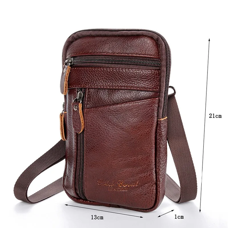 Sac de taille en cuir pour hommes, sac pour téléphone portable, ceinture de Sport de plein air, petit sac à bandoulière pour faire d'affaires