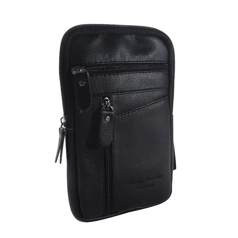 Sac de taille en cuir pour hommes, sac pour téléphone portable, ceinture de Sport de plein air, petit sac à bandoulière pour faire d'affaires