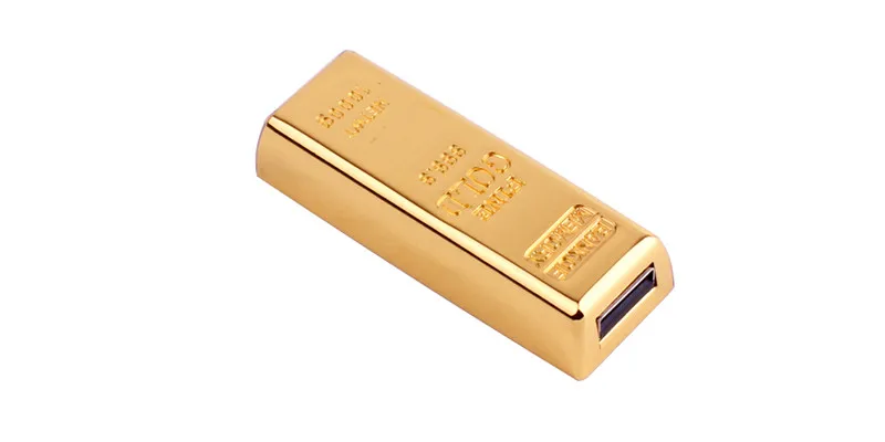 Nouveau métal lingot barre d\'or USB2.0 clé USB 128GB nouveauté clé USB 64GB clé mémoire dorée 32GB clé USB 2.0 16GB 8g 4g 128MB