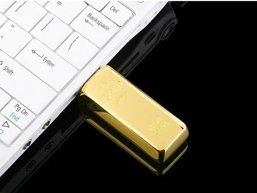Nouveau métal lingot barre d\'or USB2.0 clé USB 128GB nouveauté clé USB 64GB clé mémoire dorée 32GB clé USB 2.0 16GB 8g 4g 128MB