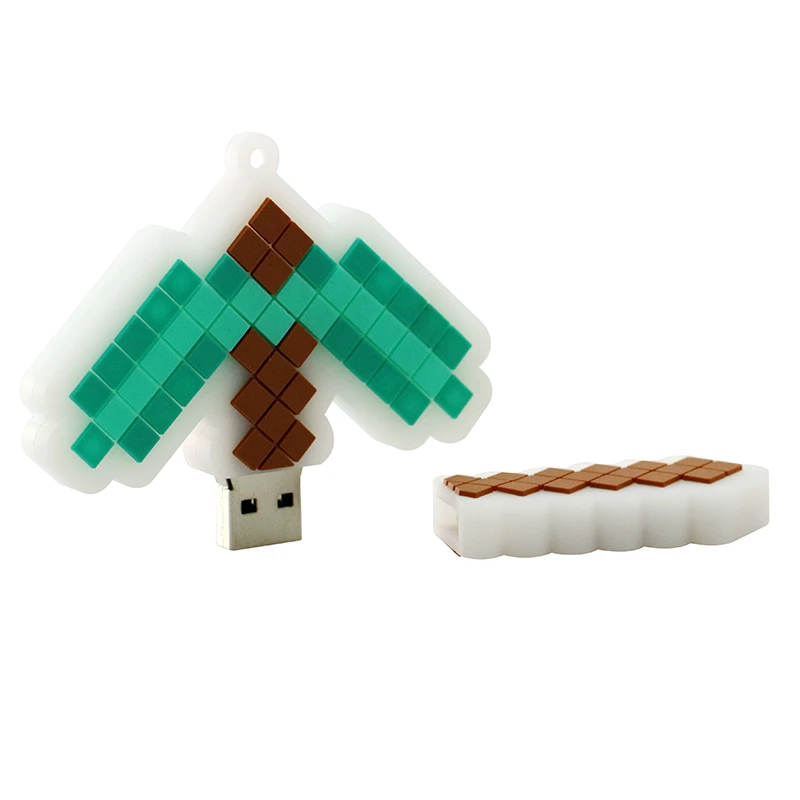 Clé USB Pioche Epée genre Jeu Minecraft Cube Cubique 4 8 16 32 64 128 256 512 Go – Image 3