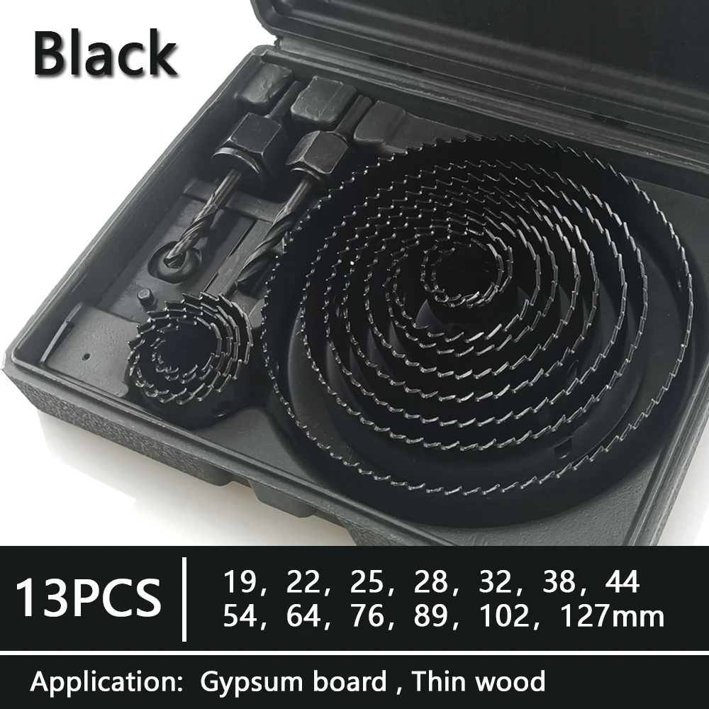 Noir 13 Pièces 19mm-127mm