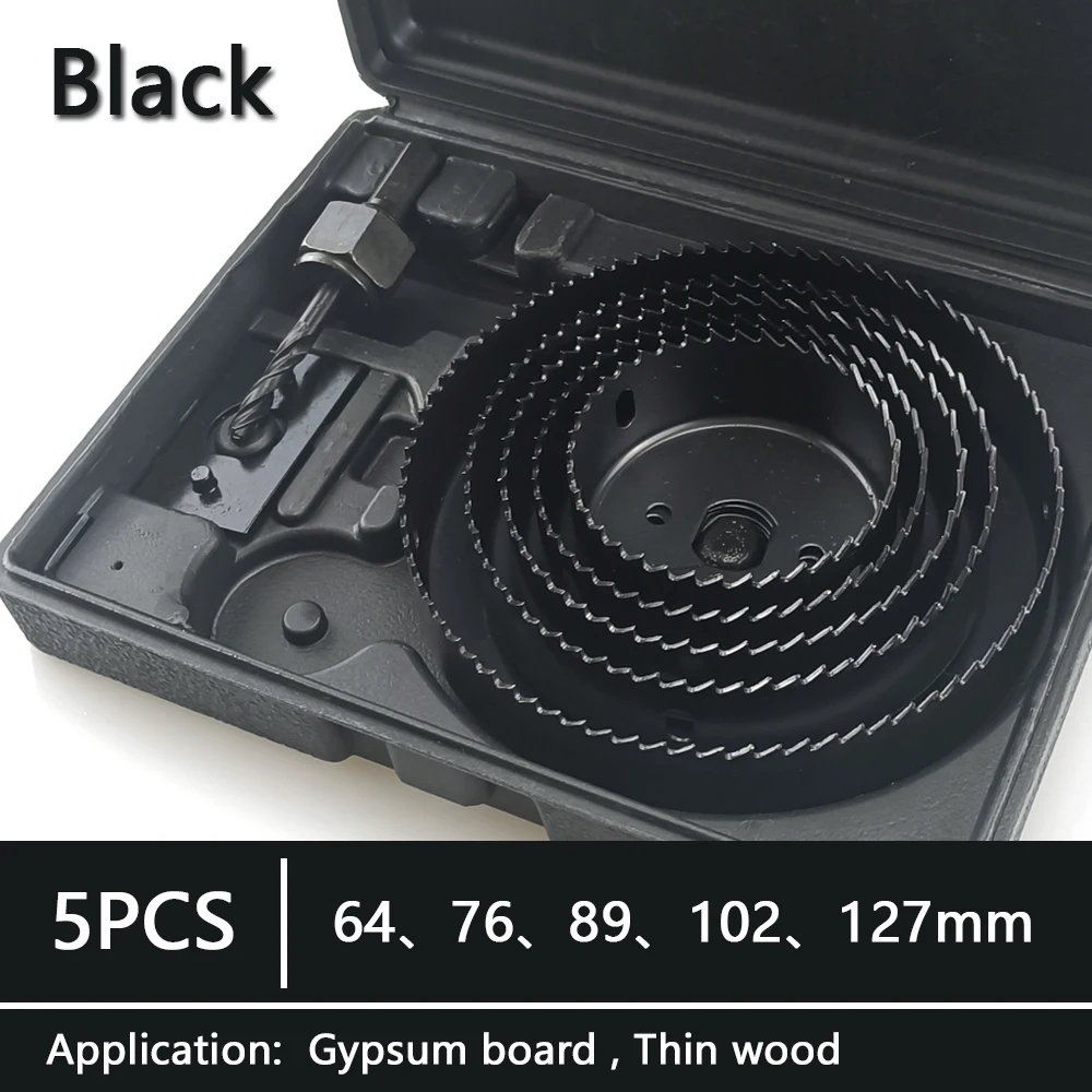 Noir 5 Pièces 64mm-127mm