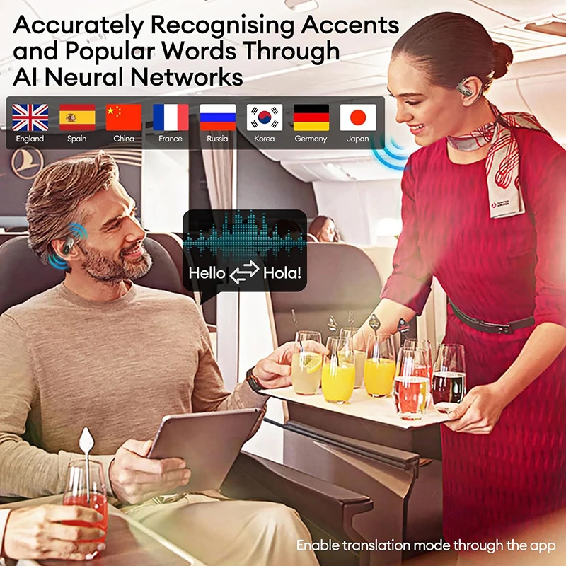 Ecouteur Bluetooth Audio IA Traducteur Instantané Ecran Tactile +140 Langues AI – Image 6