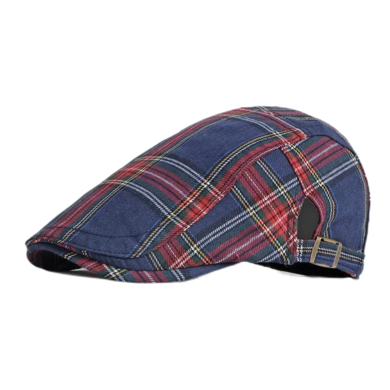 Béret à carreaux Dopamine pour printemps et été, chapeau avant en langue de canard, visière de Style britannique, chapeaux d\'été pour femmes et hommes, chapeaux de soleil, chapeau de papa, cadeau