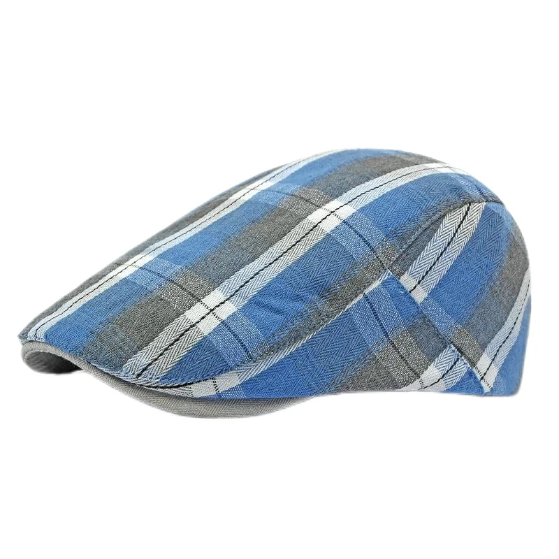 Béret à carreaux Dopamine pour printemps et été, chapeau avant en langue de canard, visière de Style britannique, chapeaux d\'été pour femmes et hommes, chapeaux de soleil, chapeau de papa, cadeau