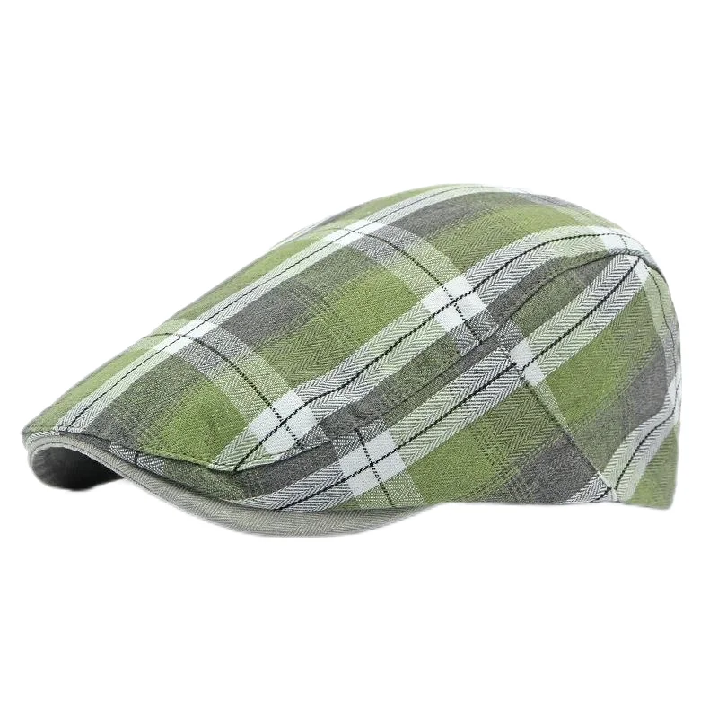 Béret à carreaux Dopamine pour printemps et été, chapeau avant en langue de canard, visière de Style britannique, chapeaux d\'été pour femmes et hommes, chapeaux de soleil, chapeau de papa, cadeau