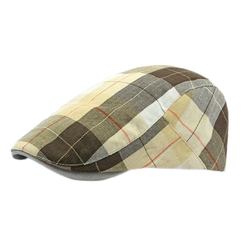 Béret à carreaux Dopamine pour printemps et été, chapeau avant en langue de canard, visière de Style britannique, chapeaux d\'été pour femmes et hommes, chapeaux de soleil, chapeau de papa, cadeau