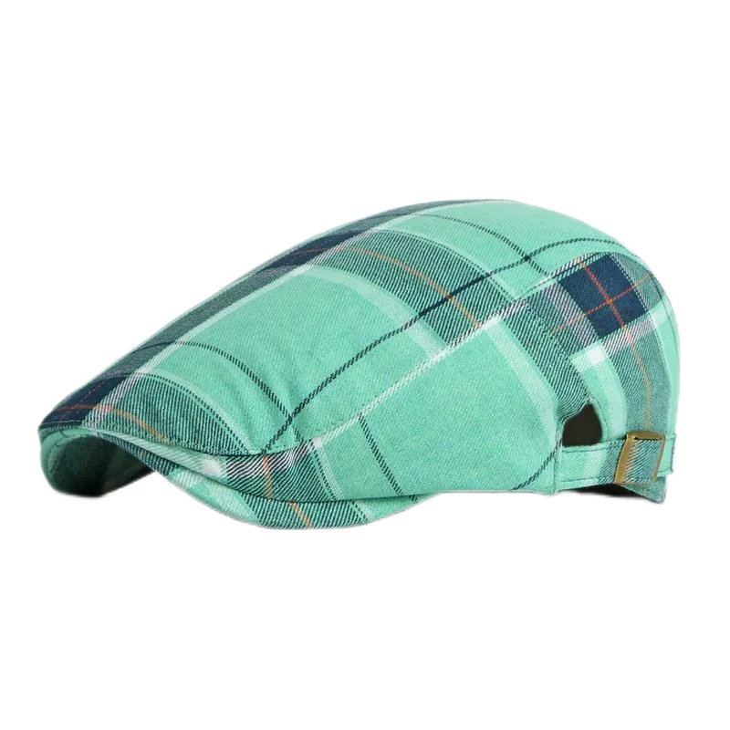 Béret à carreaux Dopamine pour printemps et été, chapeau avant en langue de canard, visière de Style britannique, chapeaux d\'été pour femmes et hommes, chapeaux de soleil, chapeau de papa, cadeau
