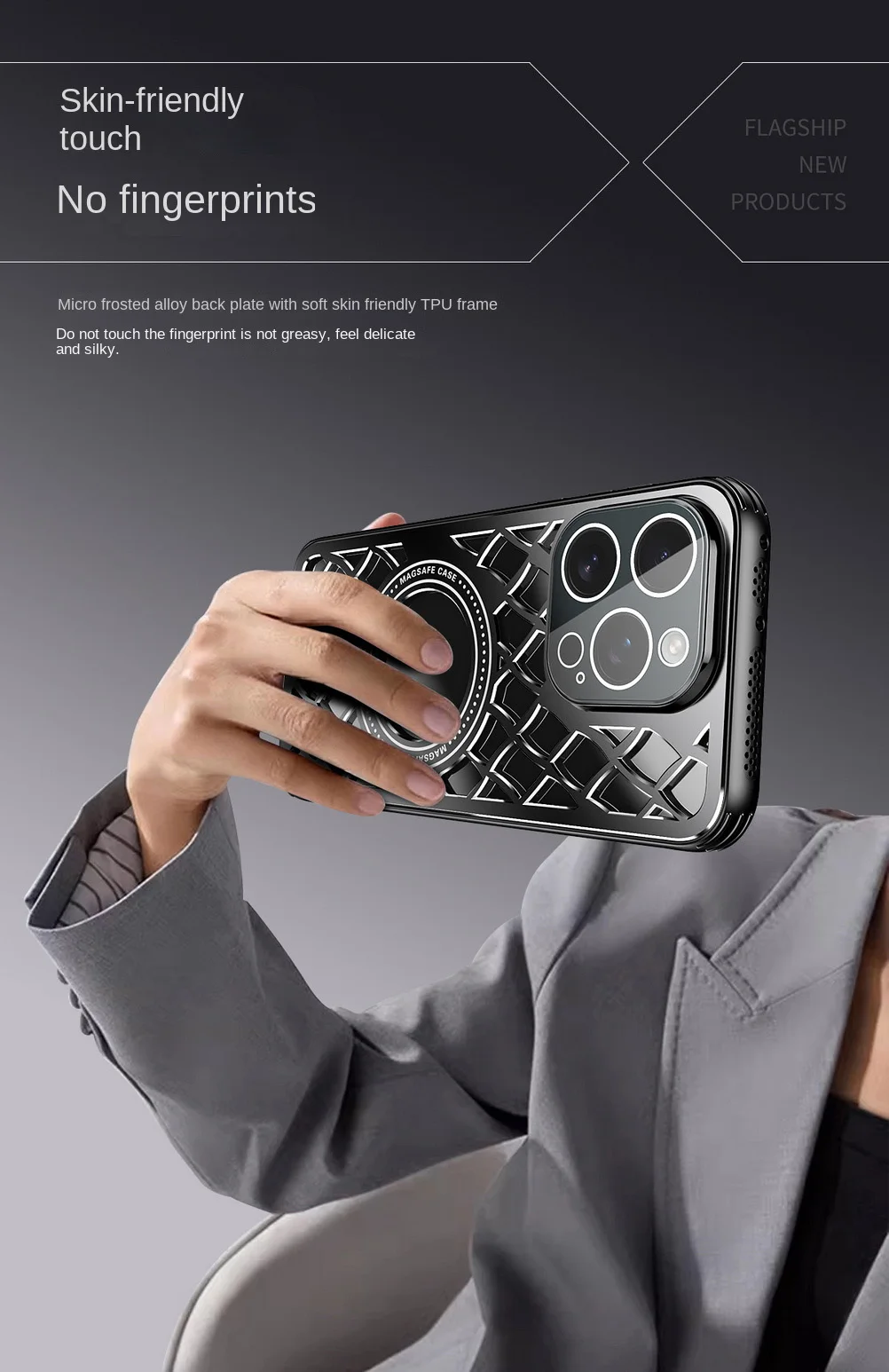 Coque à anneau magnétique en alliage d\'aluminium creux, Dissipation thermique, plaque arrière, pour iPhone 16 Pro Max 16 Pro 15 Pro 14 13 12, housse de protection