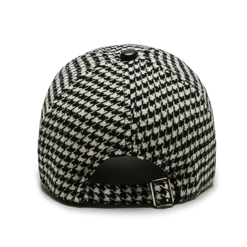 Casquette de Baseball à carreaux pour femmes, garde au chaud, coupe-vent, tendance sauvage, pour l\'hiver