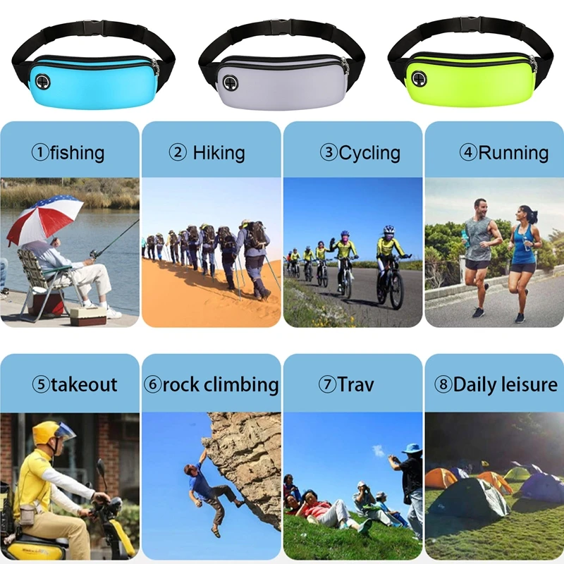 Sac Banane de Taille Homme Femme Sport Jogging Course à Pied Marche Randonnée