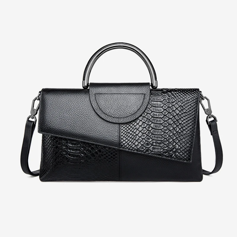 Sac à bandoulière en cuir synthétique PU pour femmes, sac à main et bourse à rabat à motif d\'alligator pour dîner de mariage décontracté