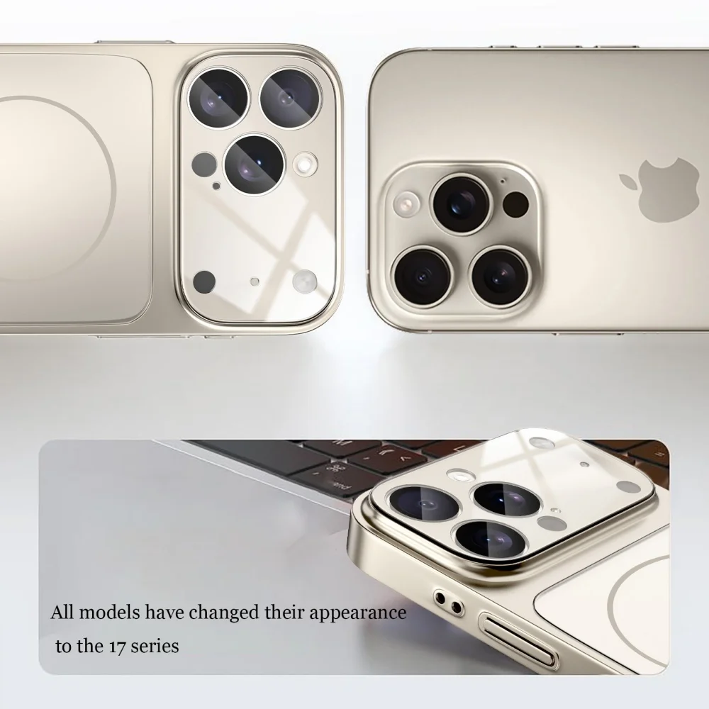 Étui Nano mat en verre d\'origine pour iPhone 17 Air 16 15 14 13 Pro Max 17Pro, magnétique pour Magsafe, chargement sans fil, armure Funda