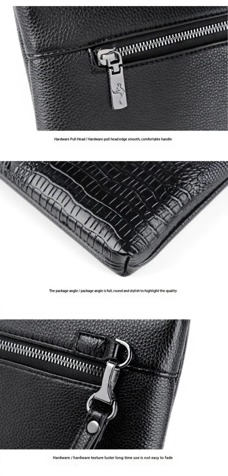 Marque de luxe hommes pochette mode Long portefeuille hommes en cuir Double fermeture éclair sac à main d\'affaires noir marron décontracté mâle pratique sac d\'argent