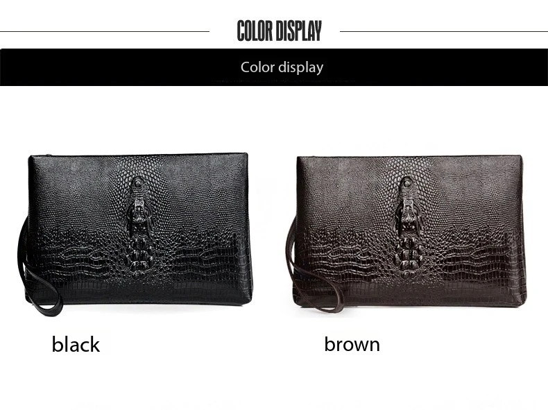 Marque de luxe hommes pochette mode Long portefeuille hommes en cuir Double fermeture éclair sac à main d\'affaires noir marron décontracté mâle pratique sac d\'argent