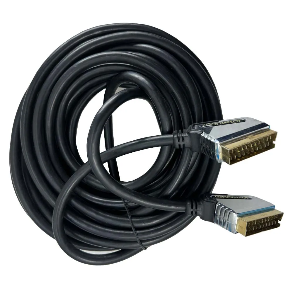 Câble Péritel vers Péritel Blindé Or Mâle Mâle Vidéo TV DVD Décodeur Scart Scart – Image 4