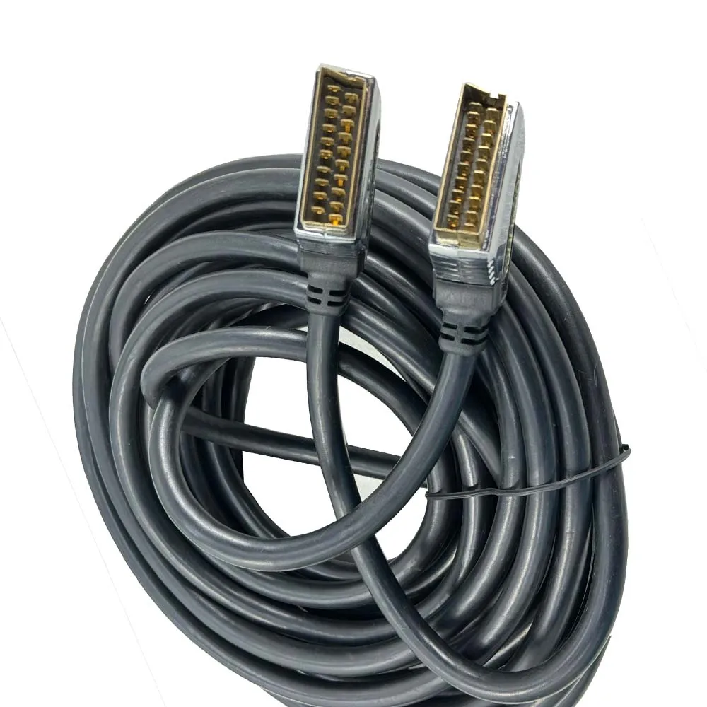 Câble Péritel vers Péritel Blindé Or Mâle Mâle Vidéo TV DVD Décodeur Scart Scart – Image 5