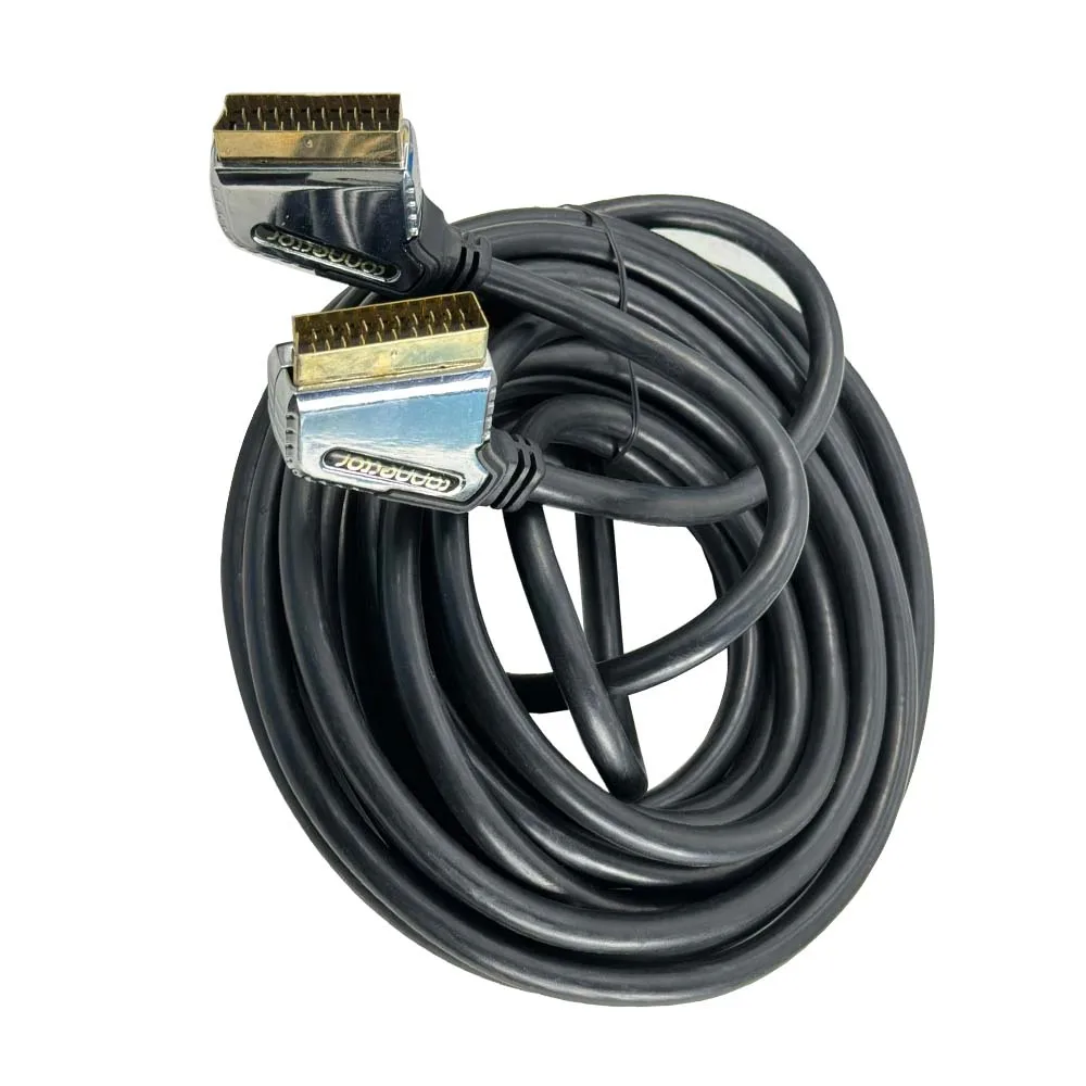 Câble Péritel vers Péritel Blindé Or Mâle Mâle Vidéo TV DVD Décodeur Scart Scart – Image 6