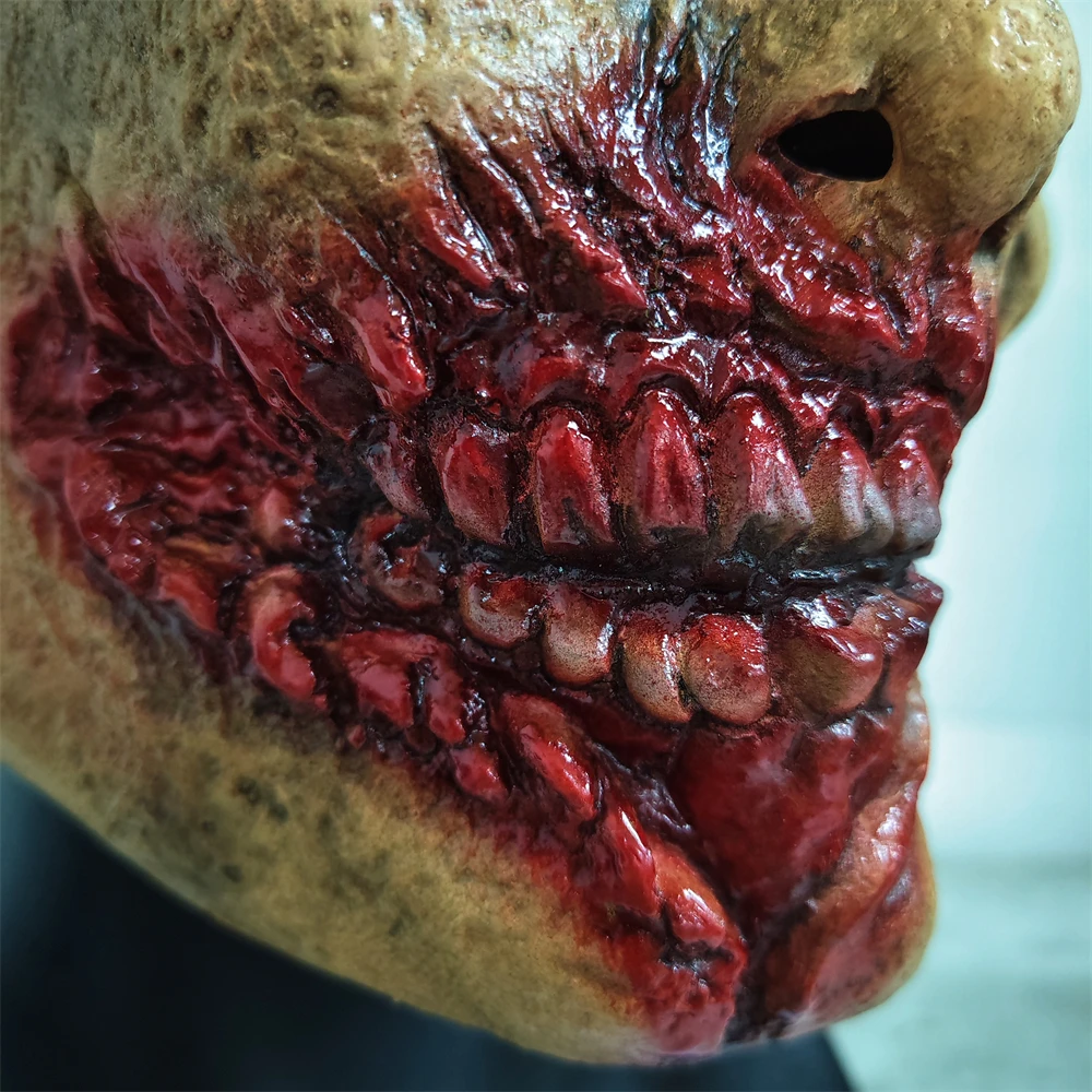 Masque de Zombie chauve Halloween Cosplay masques de personne infectée effrayante monstre effrayant tête complète réaliste visage cassé masque d\'horreur en Latex