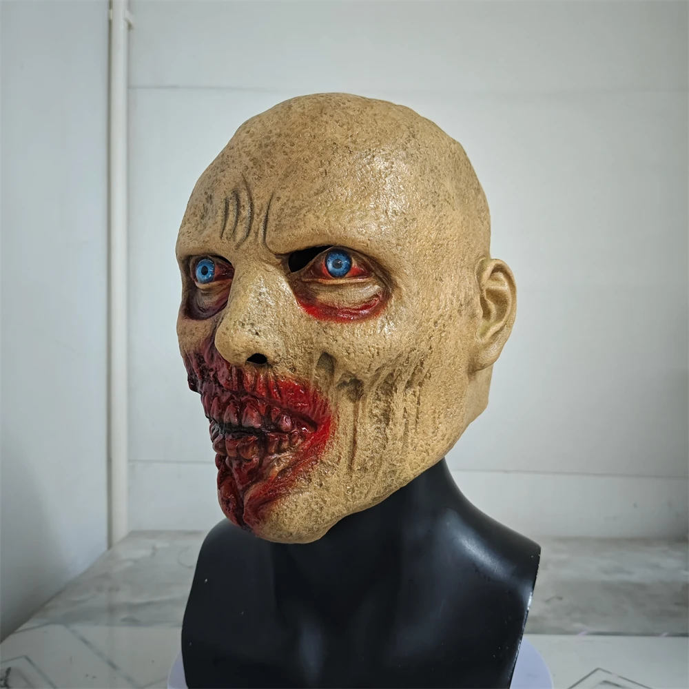 Masque de Zombie chauve Halloween Cosplay masques de personne infectée effrayante monstre effrayant tête complète réaliste visage cassé masque d\'horreur en Latex