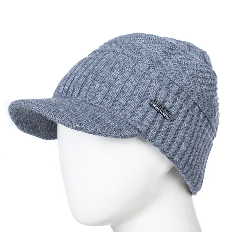 Bonnet Homme Unisexe Casquette Visière Hiver Chaud Doublé Fourrure Epaisse – Image 4