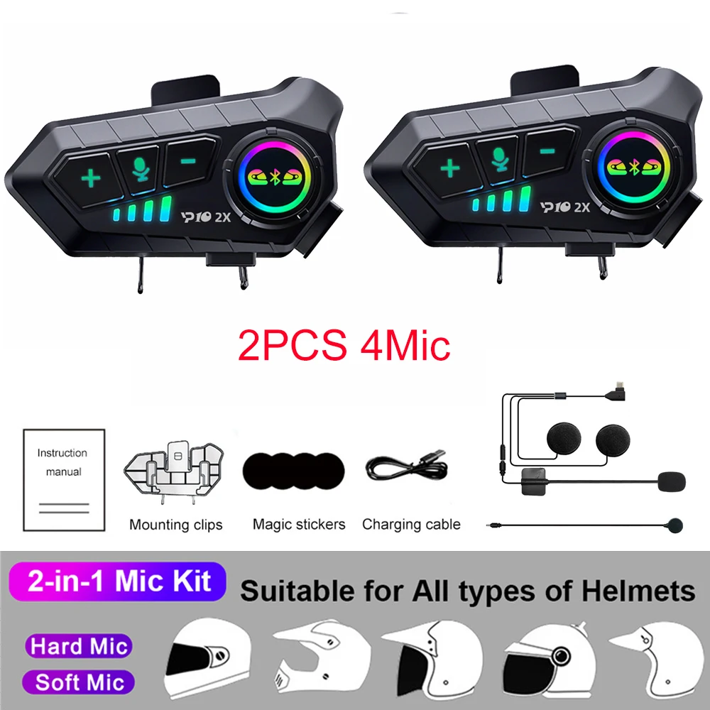 2 Intercoms + 4 Micros (2 Hard Mic + 2 Soft Mic)