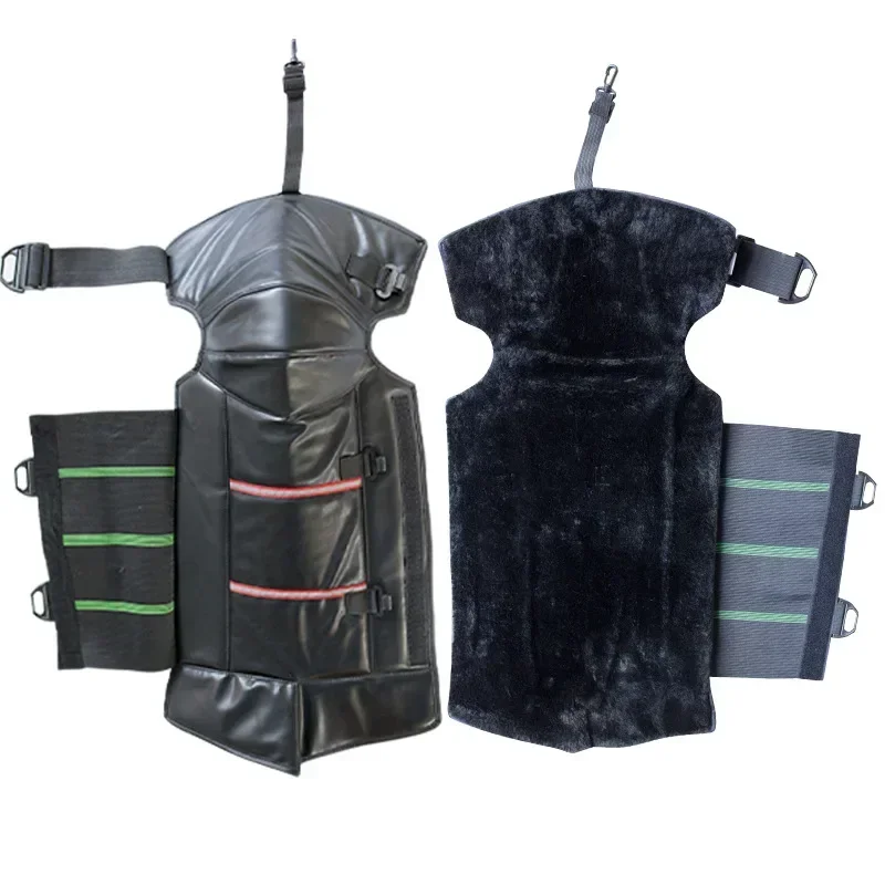 2 Genouillères Cuir PU Moto Scooter Protection Hiver Bandes Réfléchissantes – Image 6