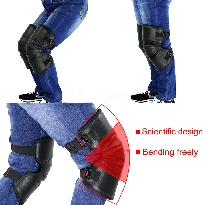 Genouillères chaudes pour moto, genouillères coupe-vent pour l\'hiver et l\'extérieur, protection des genoux en cuir PU imperméable