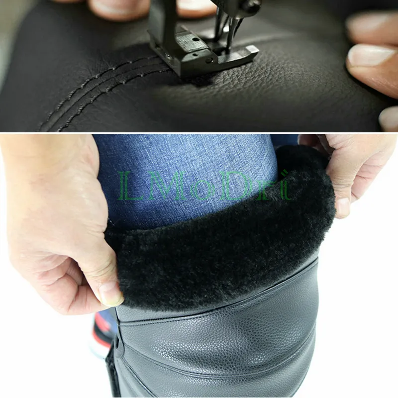 Genouillères chaudes pour moto, genouillères coupe-vent pour l\'hiver et l\'extérieur, protection des genoux en cuir PU imperméable