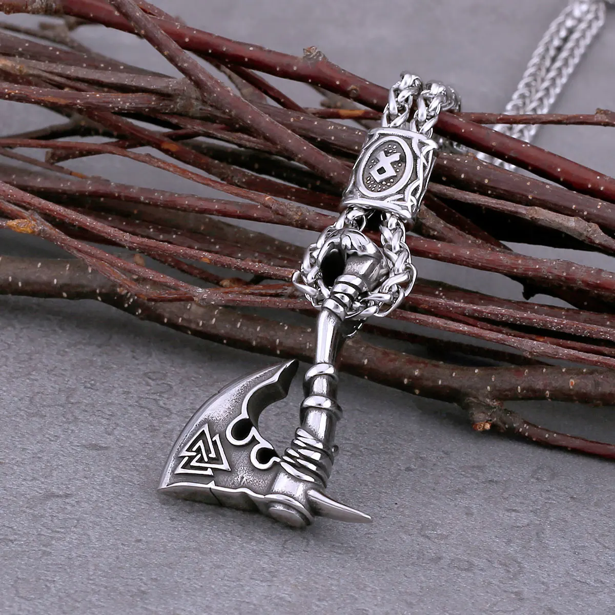 Collier 60cm + Pendentif Gris