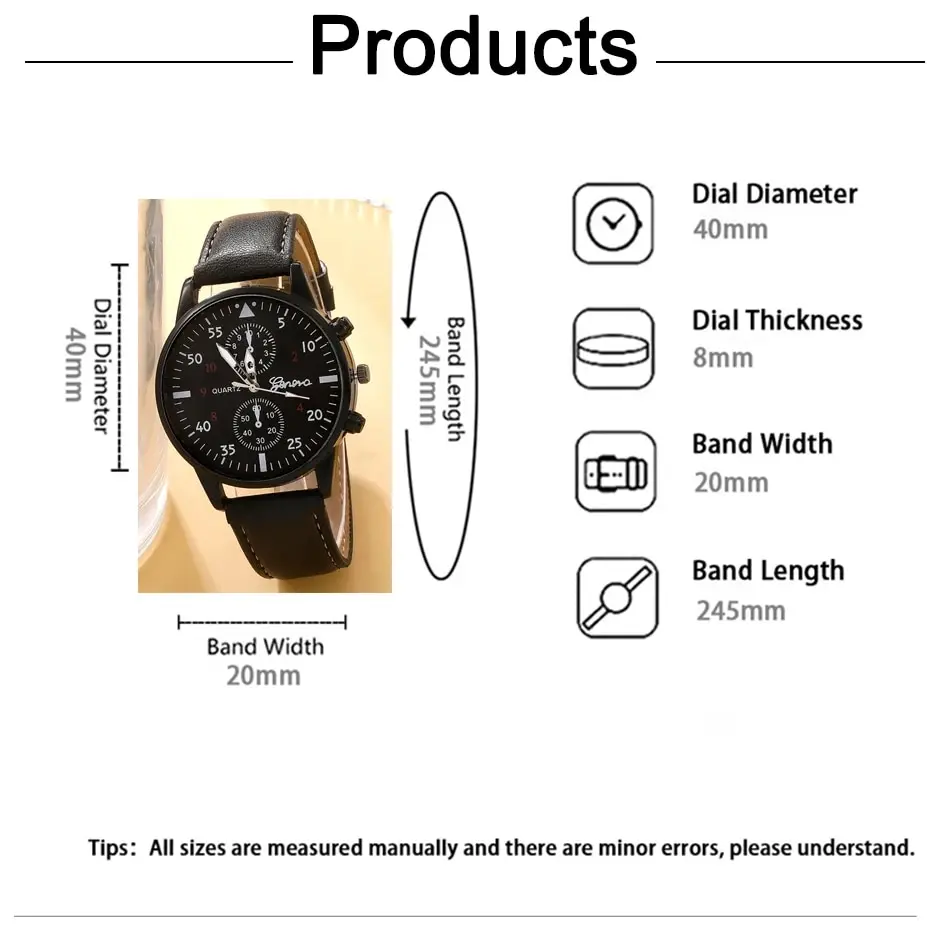 Nouveau Hommes Montre De Luxe Bracelet Ensemble Mode D'affaires Brun En Cuir Quartz Montres pour Hommes Cadeau Relogio Masculino