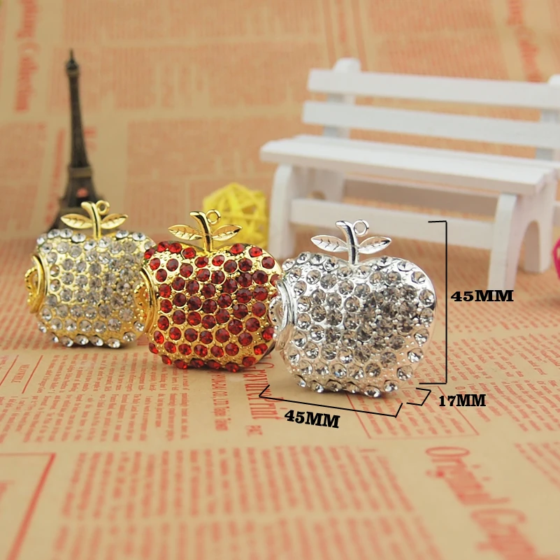 Clé USB 2.0 Bijou Strass Pomme Croquée Dorée 128 64 32 16 8 Go Brillant PC Mac – Image 5