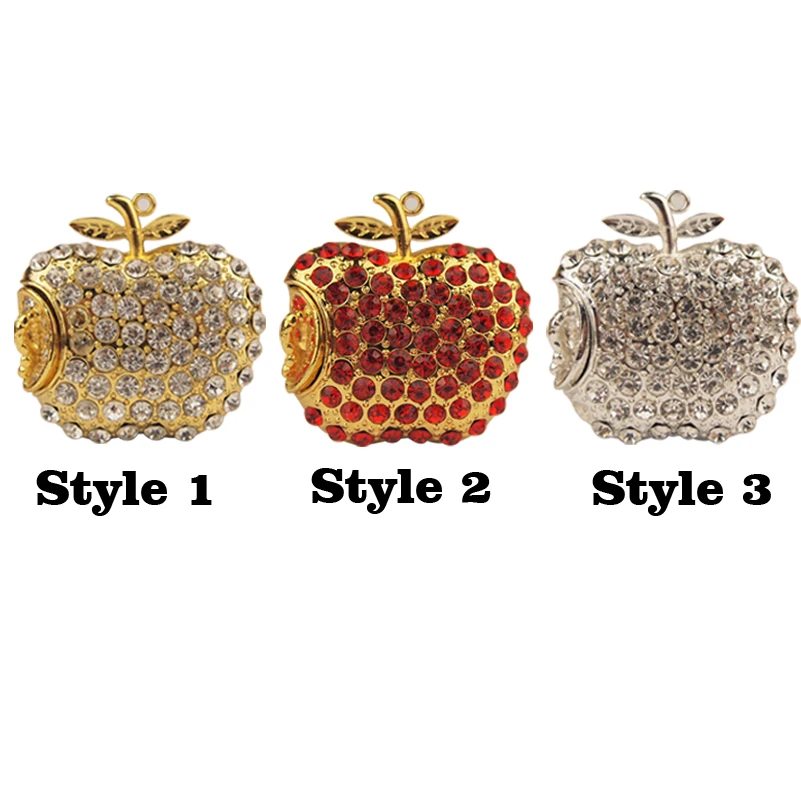 Clé USB 2.0 Bijou Strass Pomme Croquée Dorée 128 64 32 16 8 Go Brillant PC Mac – Image 3