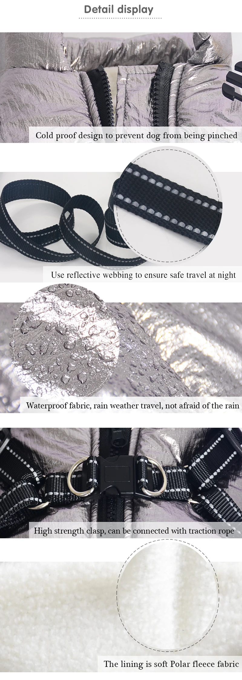 Grande veste d\'hiver chaude pour chien avec harnais, manteau imperméable pour grand chien, pour Labrador Chihuahua bouledogue français, vêtements d\'extérieur pour chiens