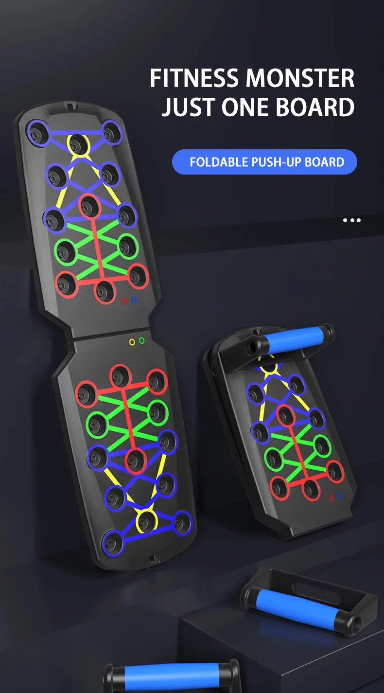 Ensemble de planche de push-up portable, barre multifonctionnelle, équipement de fitness pliable, entraînement de la poitrine, de l'abdomen, des bras et du dos