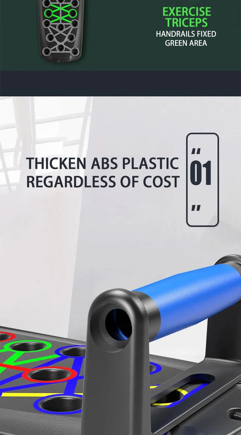 Ensemble de planche de push-up portable, barre multifonctionnelle, équipement de fitness pliable, entraînement de la poitrine, de l\'abdomen, des bras et du dos