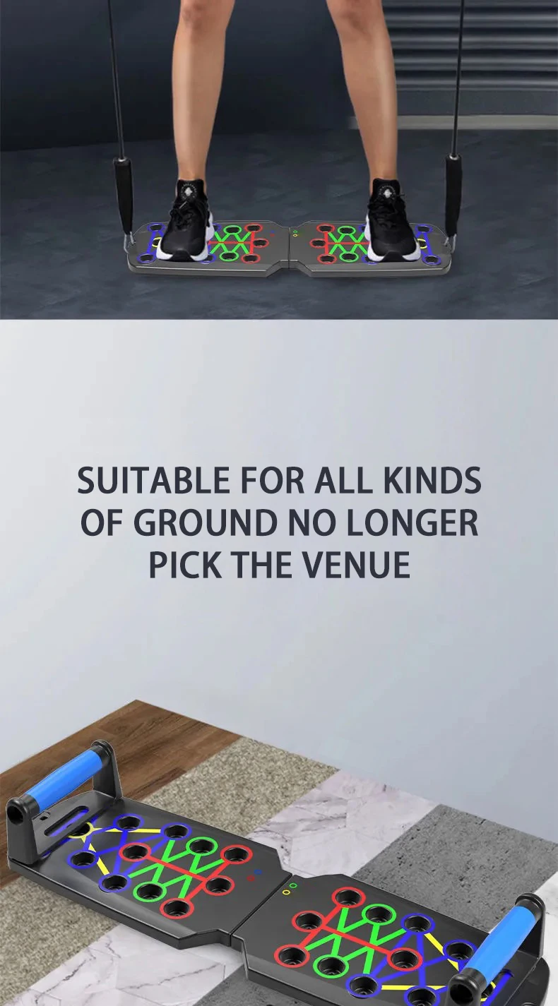 Ensemble de planche de push-up portable, barre multifonctionnelle, équipement de fitness pliable, entraînement de la poitrine, de l\'abdomen, des bras et du dos