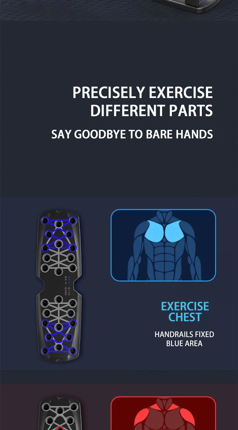 Ensemble de planche de push-up portable, barre multifonctionnelle, équipement de fitness pliable, entraînement de la poitrine, de l\'abdomen, des bras et du dos