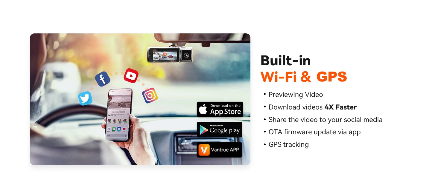 3 canaux voiture DVR UHD 4K 3 lentilles à l'intérieur du véhicule caméra de tableau de bord caméra à trois voies DVR enregistreur enregistreur vidéo GPS Dashcam caméscope