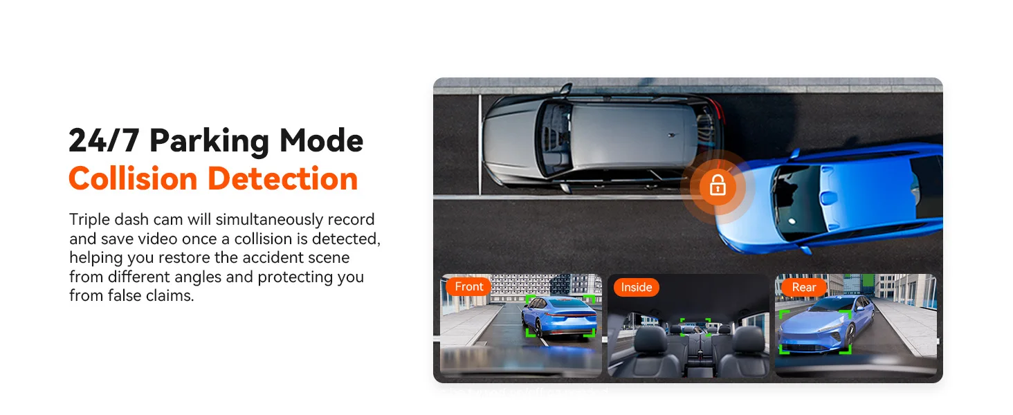 3 canaux voiture DVR UHD 4K 3 lentilles à l'intérieur du véhicule caméra de tableau de bord caméra à trois voies DVR enregistreur enregistreur vidéo GPS Dashcam caméscope