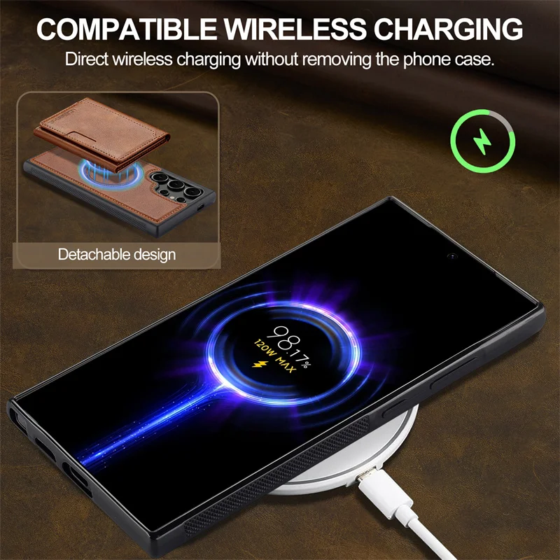 Coque Samsung Galaxy Cuir S26 S25 S24 S23 S22 S21 S20 Plus Ultra FE RFID Magsafe – Image 3