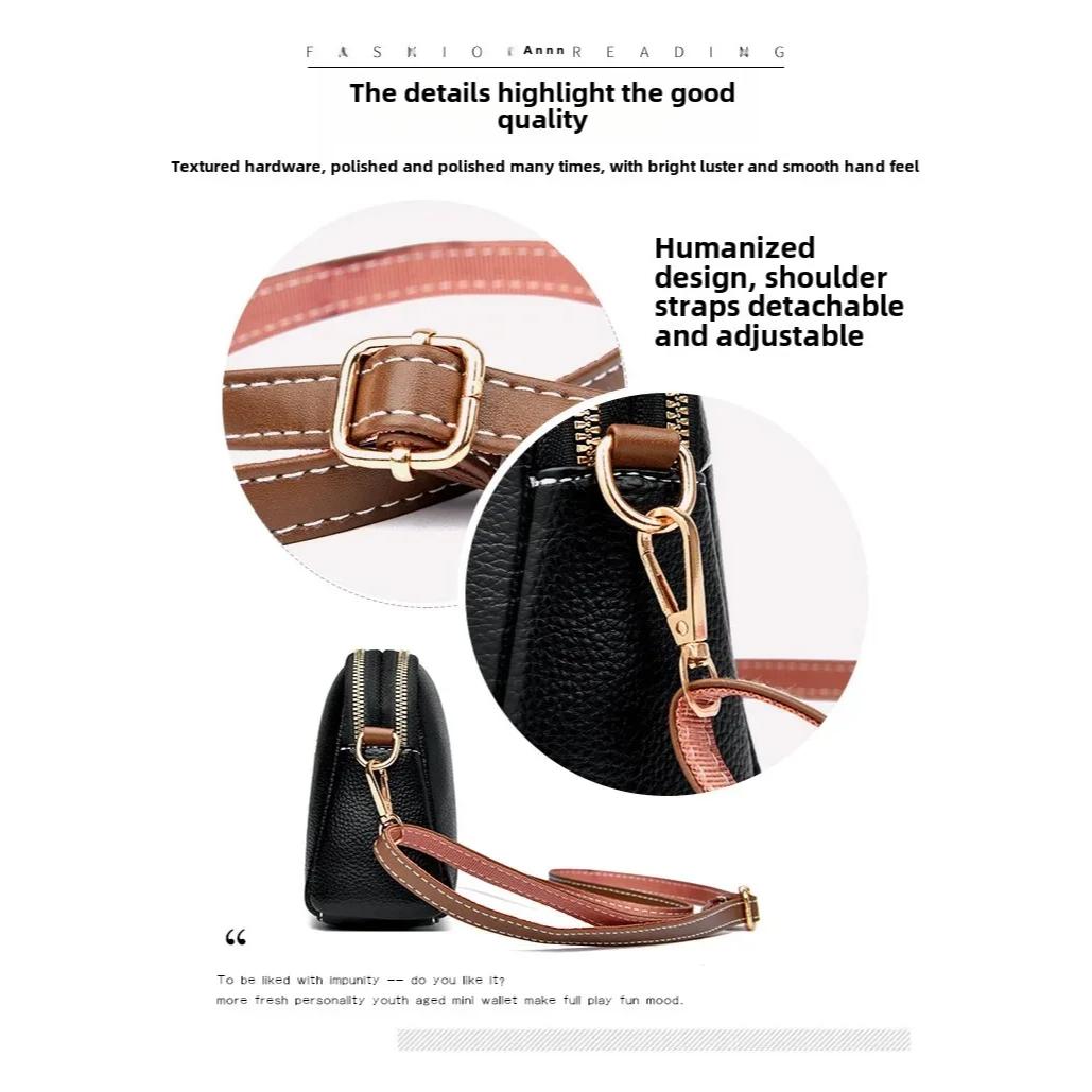 Sac à Main Femme Cuir Véritable en Bandoulière Mode Coquille Fermeture Eclair