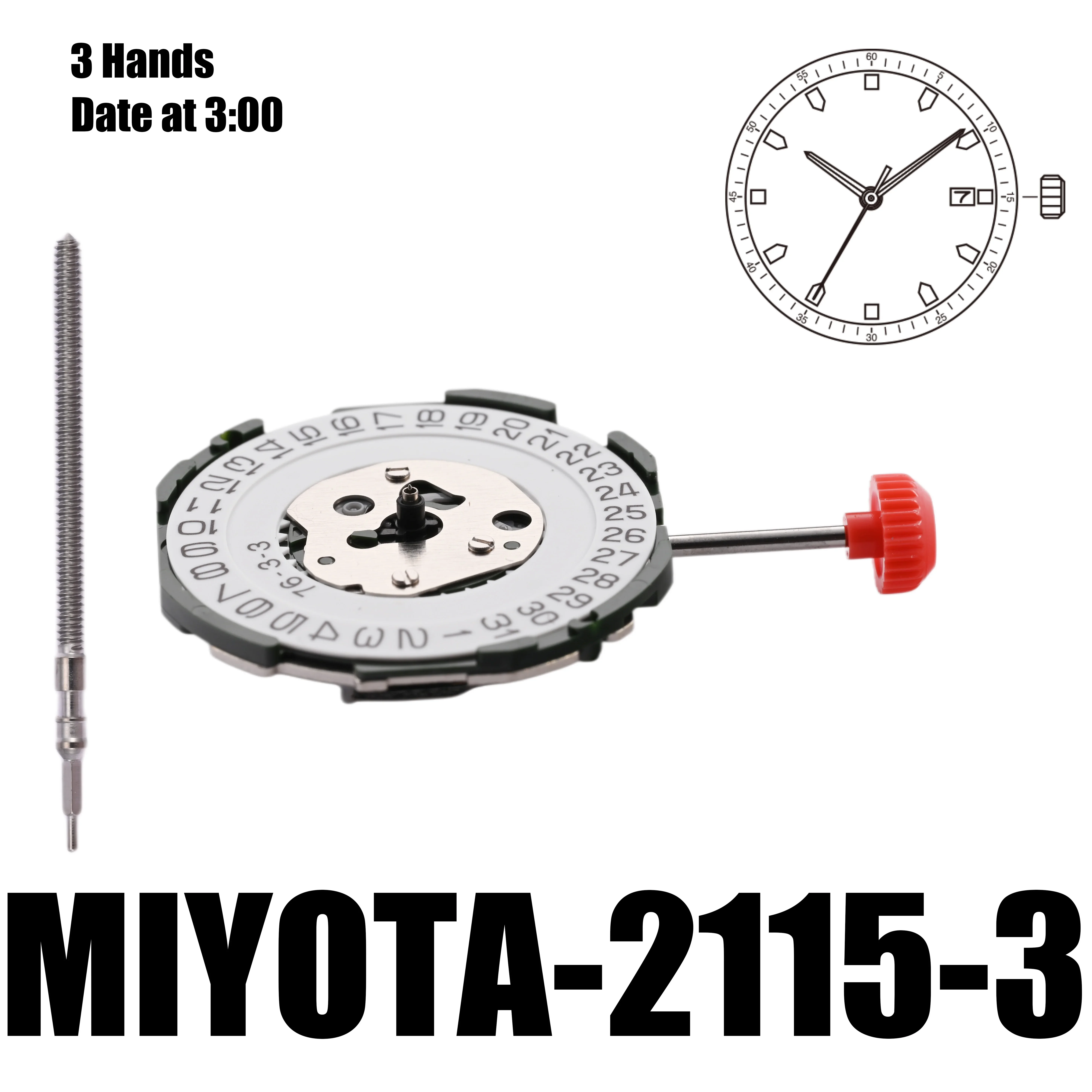 Mouvement Mécanisme de Montre Miyota 2115-3 Japan CWMJ Quartz à Pile Date – Image 4