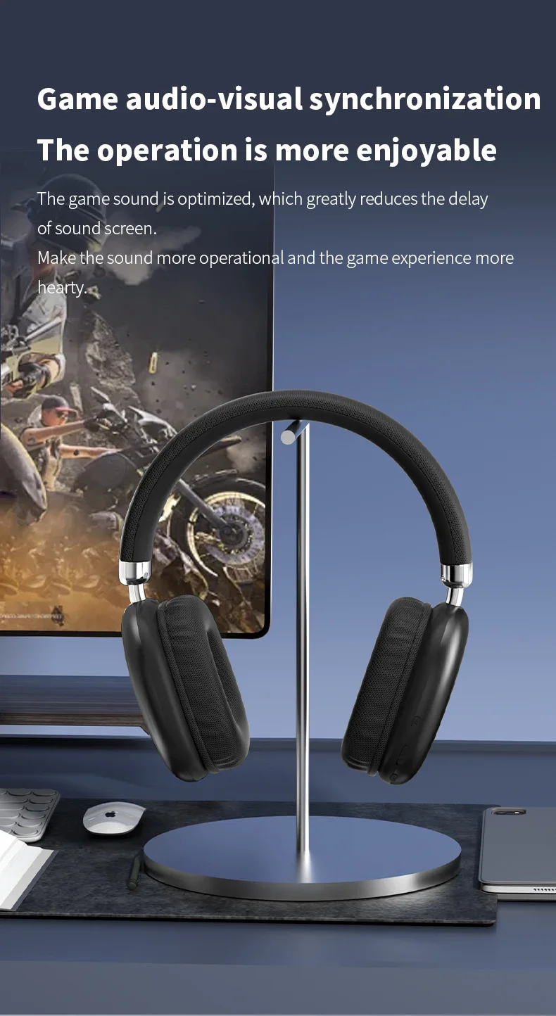2025 nouveau Air Max Bluetooth écouteur sur l\'oreille casque sans fil stéréo surround casque de jeu pour Apple Iphone Xiaomi téléphone