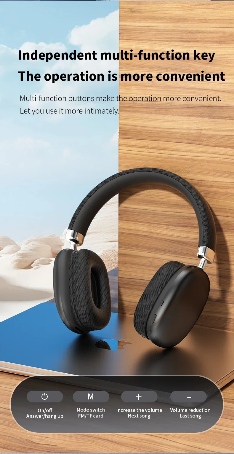 2025 nouveau Air Max Bluetooth écouteur sur l\'oreille casque sans fil stéréo surround casque de jeu pour Apple Iphone Xiaomi téléphone