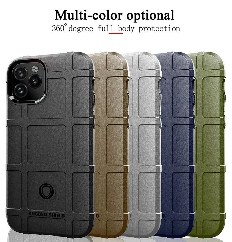 Coque en caoutchouc mat, bouclier robuste antichoc, pour iPhone 17 15 14 13 12 11 16 Pro Max iPhone17, couverture d\'armure militaire anti-chute