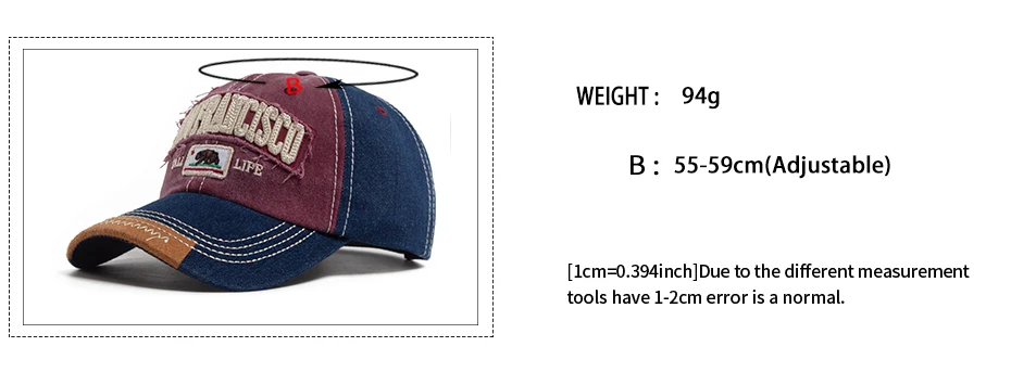 Casquette de Baseball California Bear pour hommes et femmes, Denim délavé, lettre rétro brodée, chapeau d\'été Hip Hop, Snapback pour un usage quotidien, décontracté