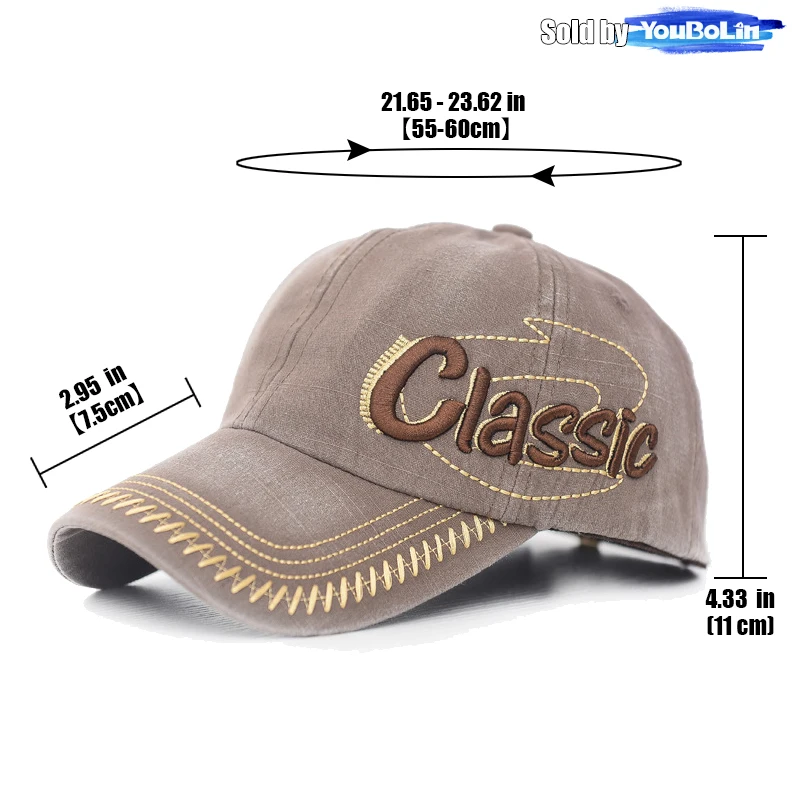 Casquette Baseball Homme Brodée Classic Délavée Rétro Eté Hiver Effet 3D Sport – Image 2